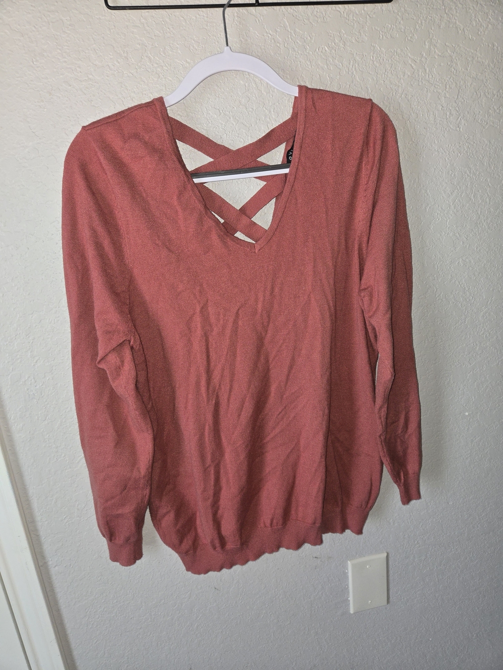 Love Ellie Mia Dusty Terracotta Criss Cross Back Sweater XL